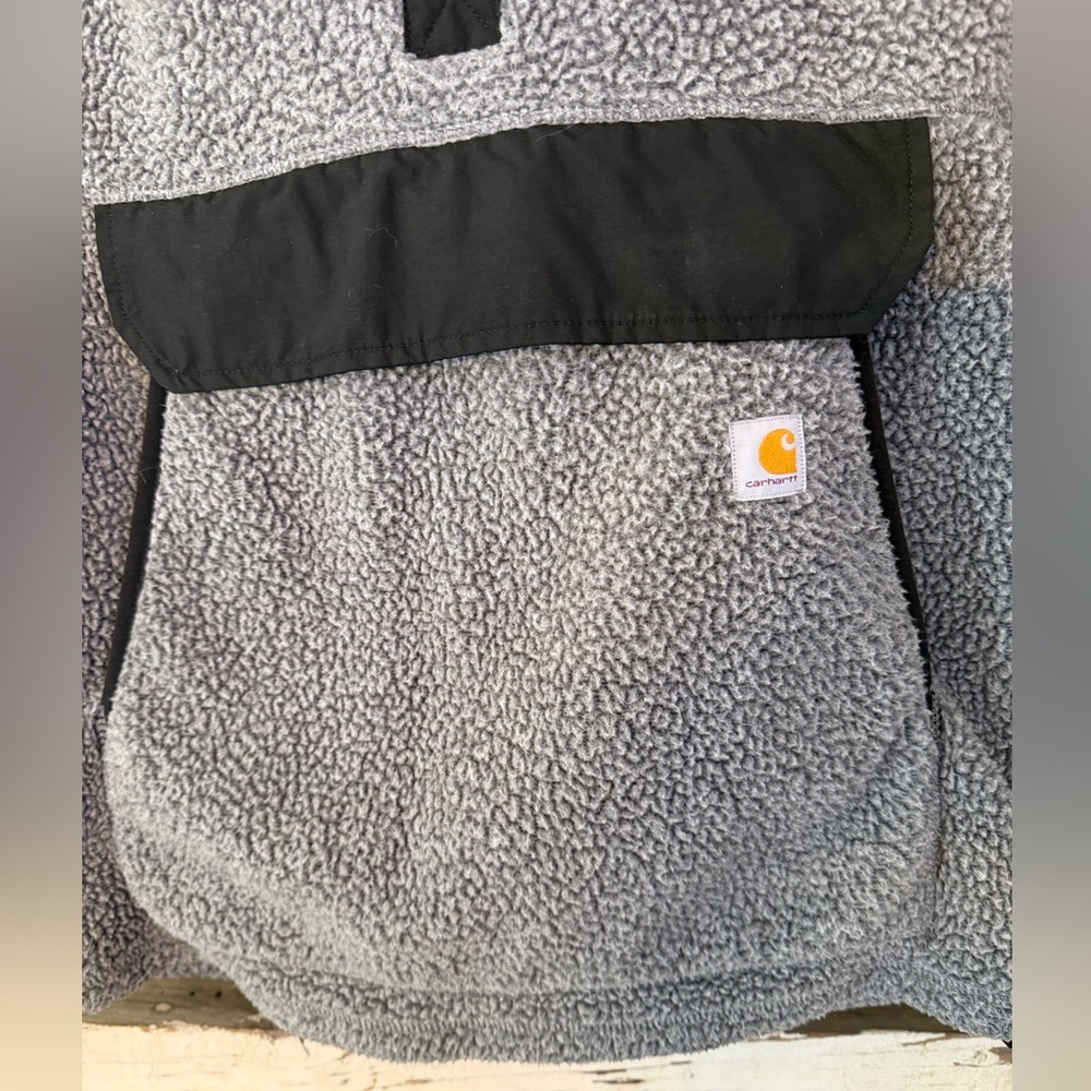 Carhartt Womens Gray & Black Kangaroo Pocket Fleece Sweater Pullover Size [S] - Picture 3 of 6